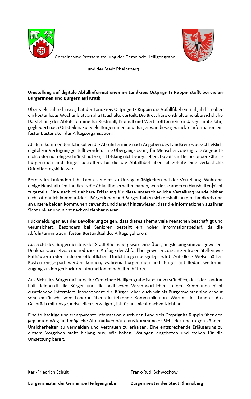 Pressemitteilung Abfallfiebel OPR