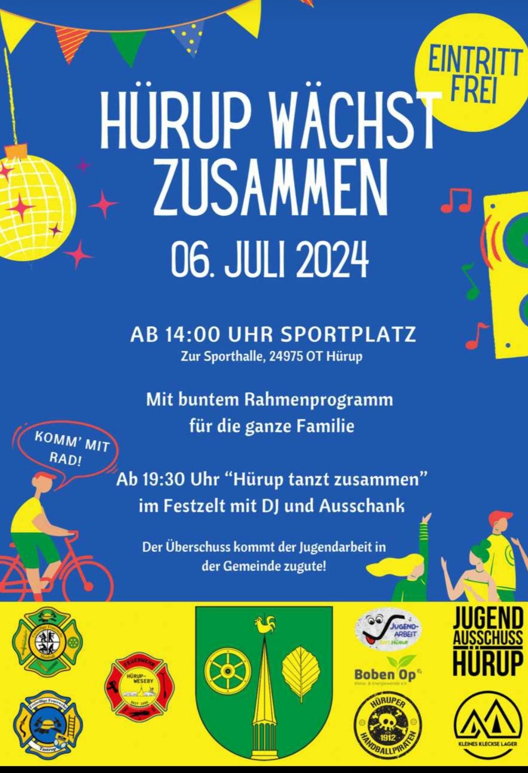 Hürup wächst zusammmen Dorffest 6 Juli 2024