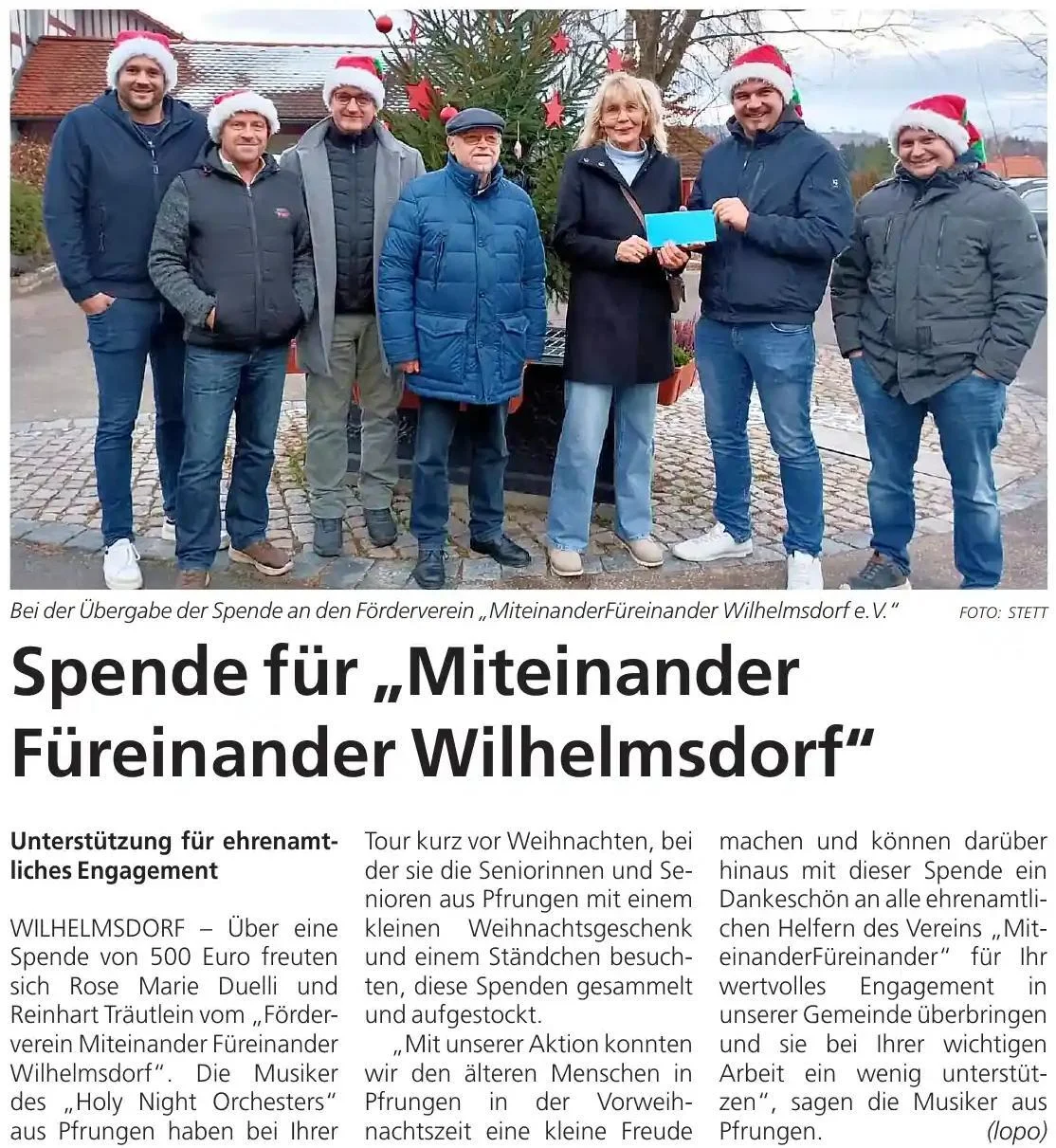 Spende aus Pfrungen