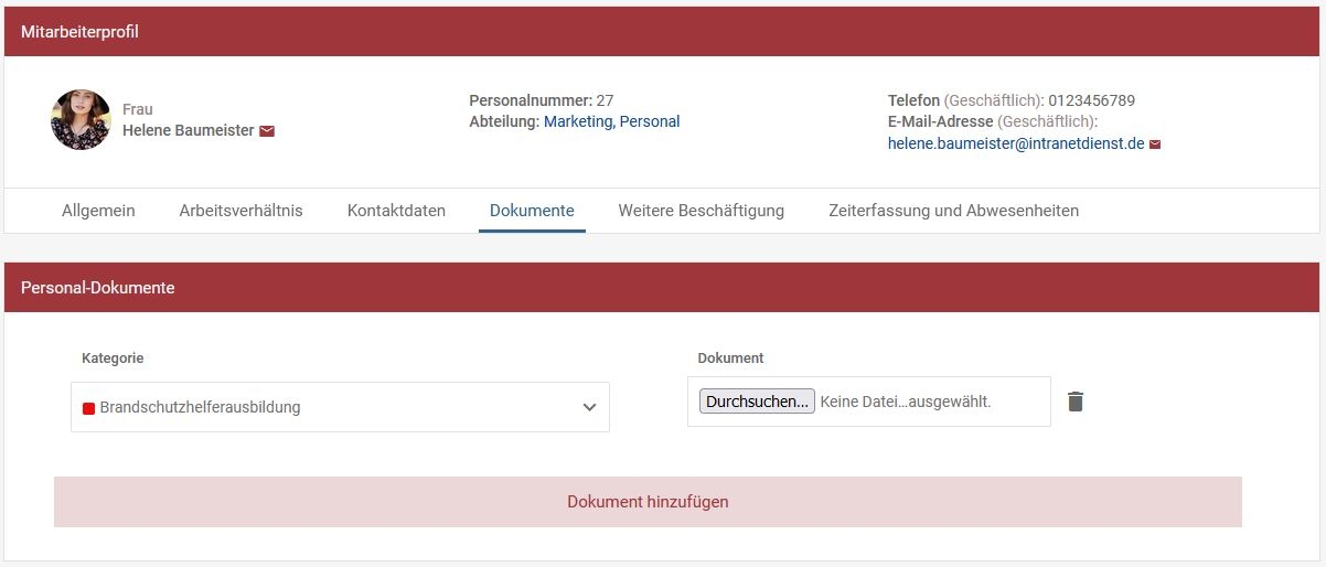 Zertifikate im Mitarbeiterprofil hinterlegen