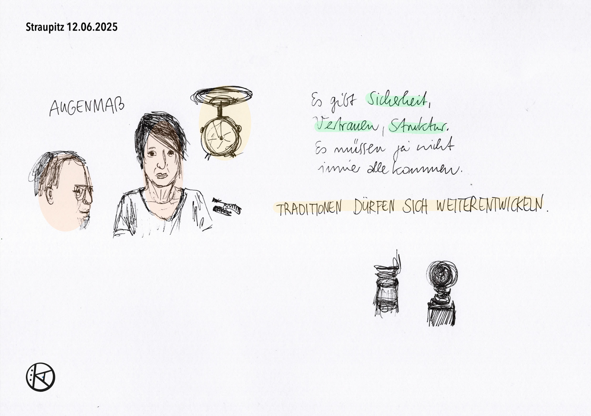 Das WOhnzimmer im Kornspeicher Straupitz. Grafik: Karen Ascher