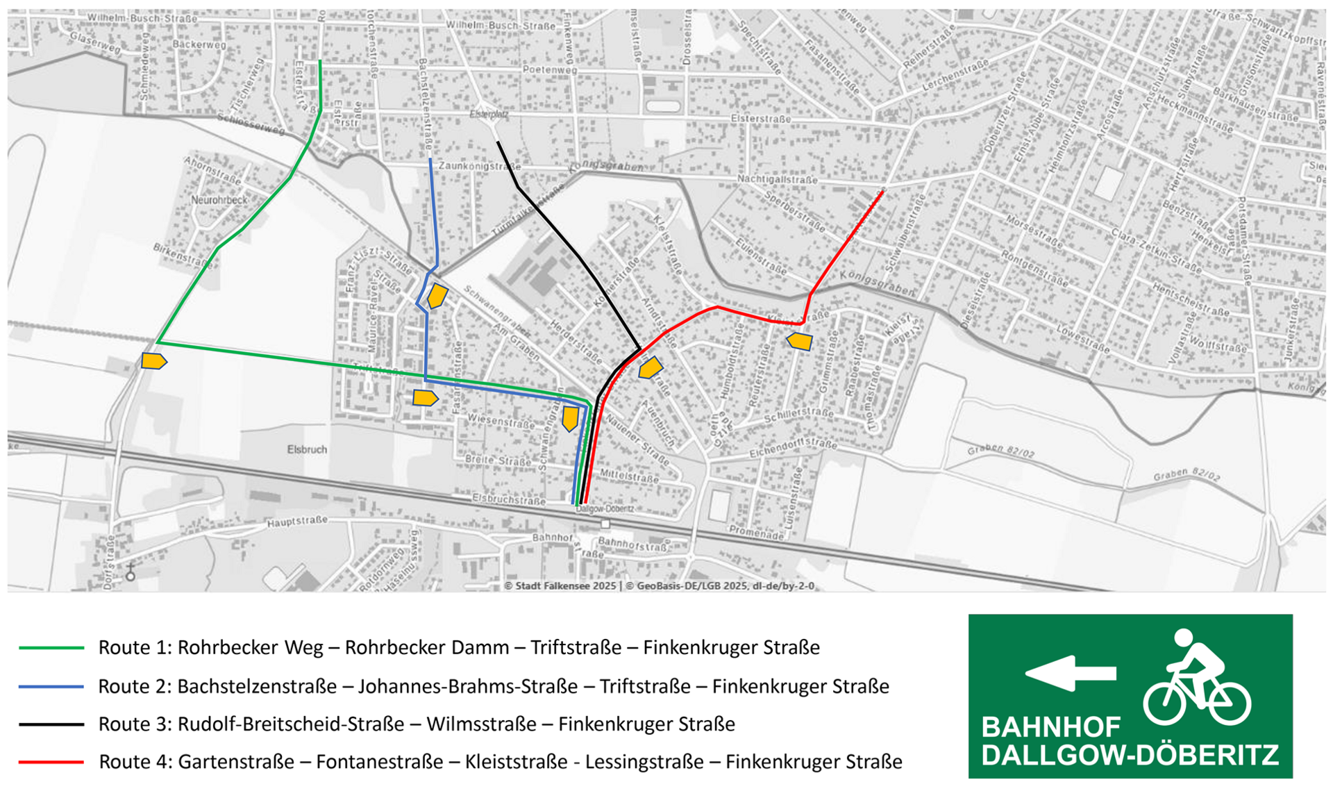 Radroutenempfehlung Falkensee - Bahnhof Dallgow-Döberitz