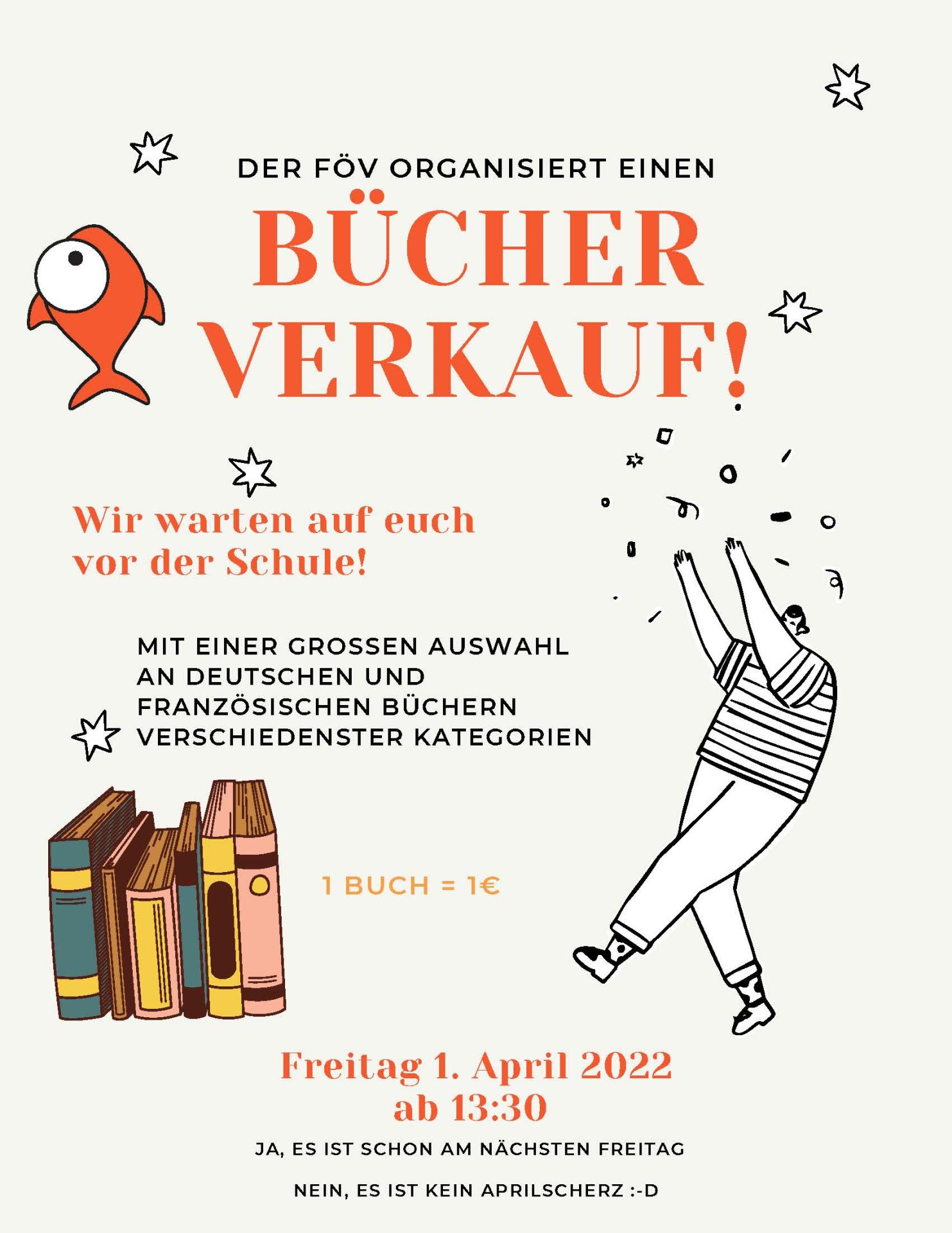 Bücherverkauf - 1. April - 13h30 - vente de livres