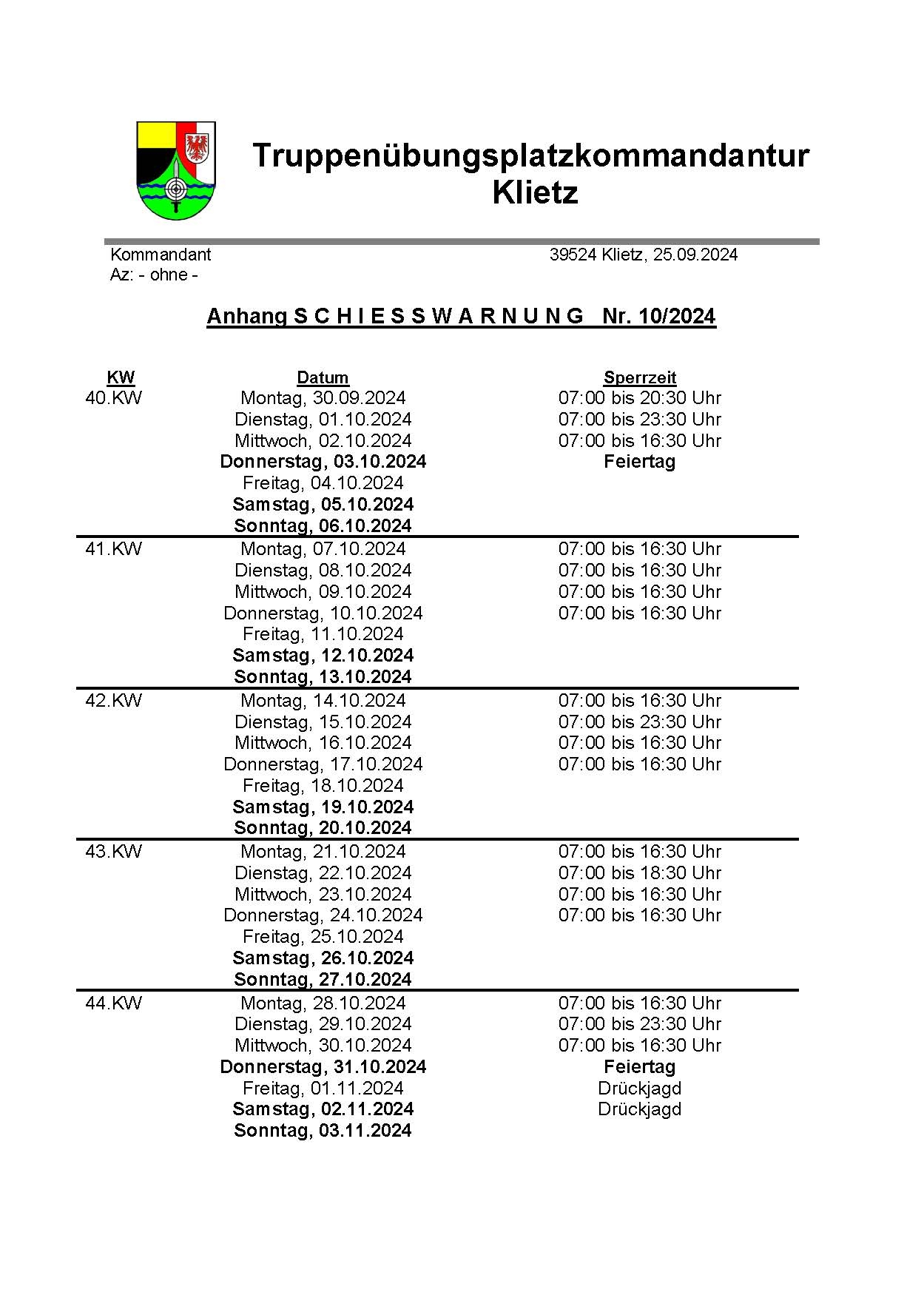 Anhang Schiesswarnung Oktober 2024