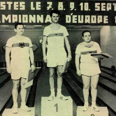Gerd Lehne (Mitte) als Schere-Europameister 1967 vor Theo Kandulski und Paul Schulte-Nölle.