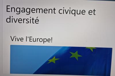 Foto zur Meldung: Aktion der Europaschule zum deutsch-französischen Freundschaftstag