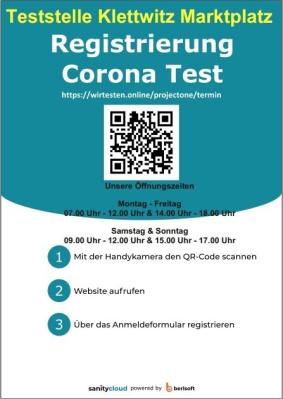 Eine Teststelle für die Gemeinde Schipkau - ab dem 16.02.2022 auch PCR - Testung möglich