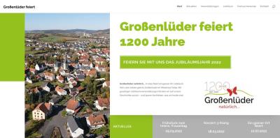 Startseite der neuen Jubiläums-Homepage www.grossenlueder-feiert.de