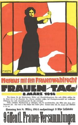 Frauentag_1914_Heraus_mit_dem_Frauenwahlrecht_open source_Plakat von Karl Maria Stadler