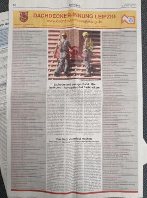 Bild der Meldung: Amtsblatt Stadt Leipzig - Dachdeckerseite