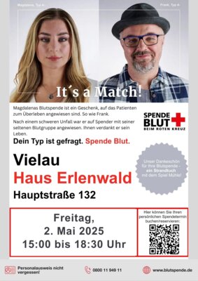 Plakat Blutspende Vielau 02.05.2025 (Bild vergrößern)