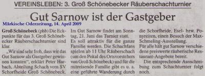 3. Groß Schönebecker Räuberschachturnier - Märkische Oderzeitung (Bild vergrößern)