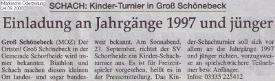 Einladung an Jahrgänge 1997 und jünger - Märkische Oderzeitung (Bild vergrößern)