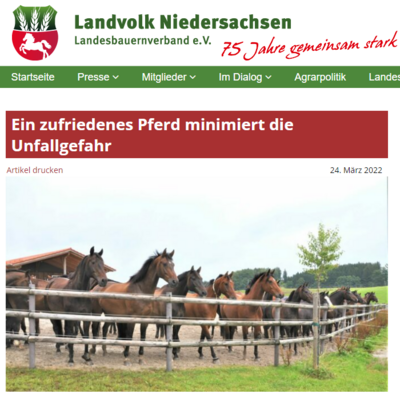 Meldung: Landvolk Niedersachsen über BestTUPferd