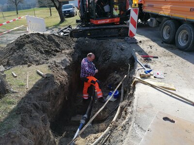 Neuverlegung der Hauptwasserleitung in Einzenberg