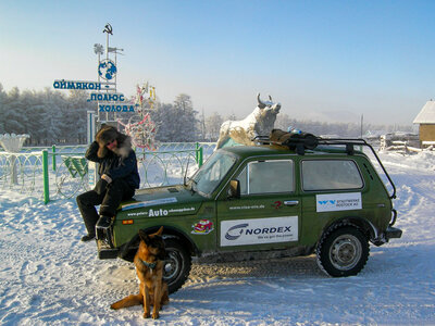 Eisige Temperaturen herrschen in Sibirien. Ronald Prokein und Schäfer-hund Arthus lassen sich aber von ihren Reisen nicht abhalten. Foto: Privat