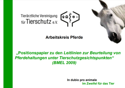 Meldung: Positionspapier zu den Leitlinien zur Beurteilung von Pferdehaltungen unter Tierschutzgesichtspunkten (BMEL 2009)