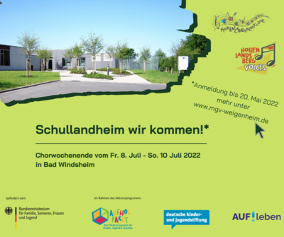 Schullandheim wir kommen! Facts und Anmeldung zum Wochenende in Bad Windsheim vom 8. - 10. Juli 2022
