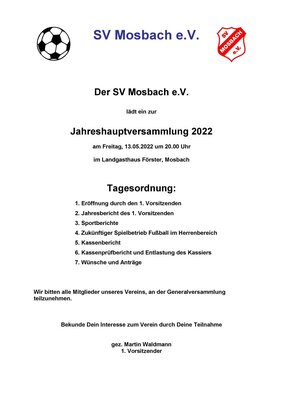 Einladung JHV 2022