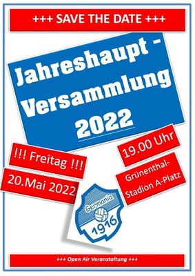 Vorstand - Jahreshauptversammlung 2022 +++ SAVE THE DATE +++