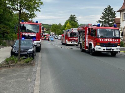 Feuerwehreinsatz an der B7 in Marsberg