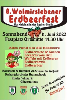 Vorschaubild zur Meldung: Erdbeerfest am 11.06.2022 auf dem Festplatz