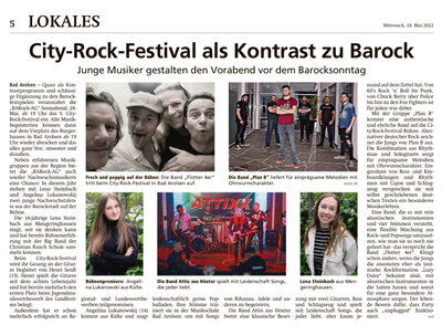 City-Rock-Festival als Kontrast zu Barock