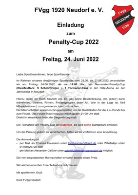 Einladung zum Penalty-Cup am 24. Juni 2022 (Bild vergrößern)