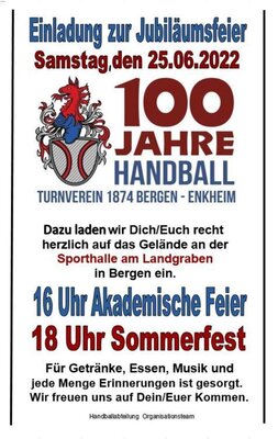 100 Jahre Handball Jubiläumsfeier