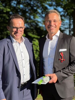 Bürgermeister Lars Obermann und Carsten Rahier