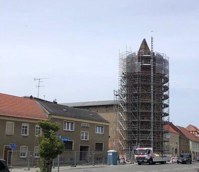 Baustelleneinrichtung Eierturm, Große Straße 128 (Bild vergrößern)
