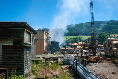 Brand in einem Sägewerk in Rönkhausen (Bild vergrößern)