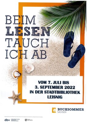 Vorschaubild zur Meldung: Buchsommer in der Stadtbibliothek Leisnig vom 07. Juli - 03.September 2022
