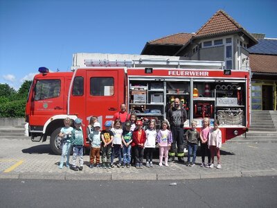 Feuerwehrprojekt mit den Vorschulkindern aus dem Kindergarten Regenbogenland