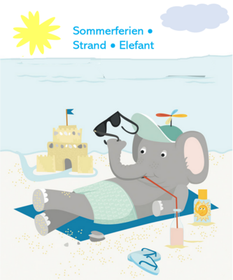 SOMMERFERIEN, Strand, Elefant (Bild vergrößern)