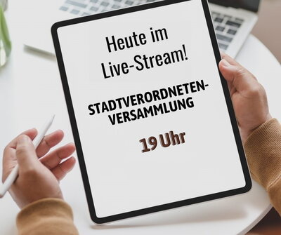 Vorschaubild der Meldung: Sitzung der Stadtverordnetenversammlung der Stadt Herzberg(Elster) heute im Live-Stream (Online-Sitzung)