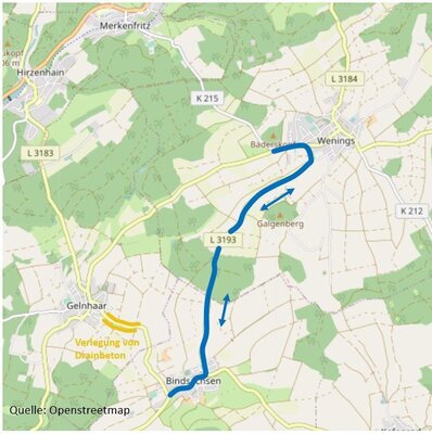 L 3183 Ortenberg/Gelnhaar - Befestigung des Fahrbahnrandbereichs (Bild vergrößern)