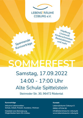 Sommerfest 2022 - 17.09.22 14:00-17:00 Uhr