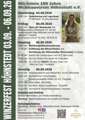 WINZERFEST HÖHNSTEDT - 03.09.2026 bis 06.09.2026