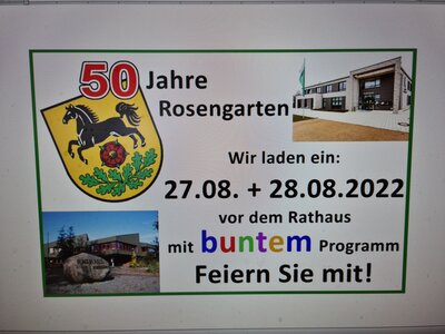 Foto zur Meldung: Die Gemeinde Rosengarten wird 50! Große Feier vor dem Rathaus!