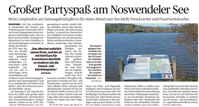 Vorschaubild zur Meldung: Großer Partyspaß am Noswendeler See