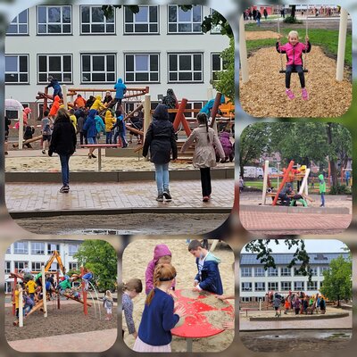 Die Grundschule Eschede trotzt dem Wetter – Bürgerpark behauptet sich bei Regenwetter