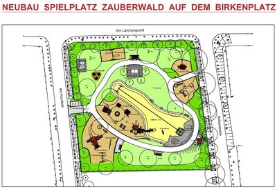 Meldung: Neubau Spielplatz Zauberwald auf dem Birkenplatz