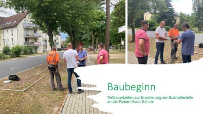 Fotocollage zum Baubeginn an de Robert-Koch-Schule Niemegk