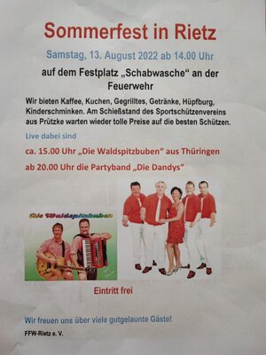 Sommerfest in Rietz am Samstag