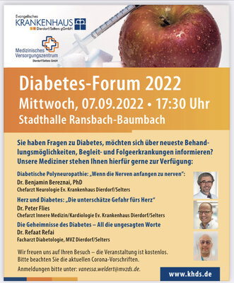 Diabetes-Forum 2022 in der Stadthalle Ransbach-Baumbach: Gemeinsam gegen Diabetes