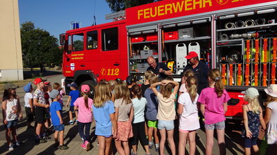 Brandschutzerziehung in der Kita Mühlberg durch die FF Brottewitz