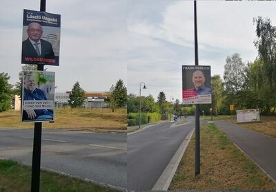 In Wildau ist Wahlkampf. Fotos/Montage: Dörthe Ziemer (Bild vergrößern)