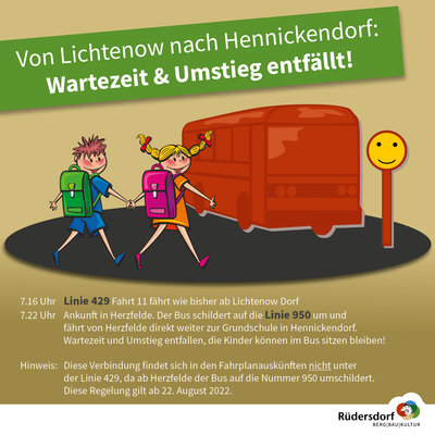 Schulbus von Lichtenow nach Hennickendorf ohne Umstieg