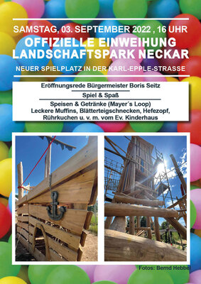 Offizielle Einweihung Spielplatz Landschaftspark Neckar am 03.09.2022